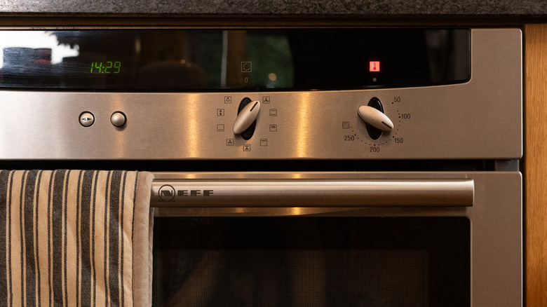 preheating an oven