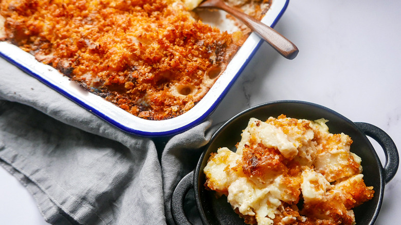 Cheesy Funeral Potatoes on plate 