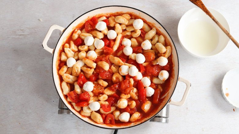 gnocchi with tomatoes and mozzarella