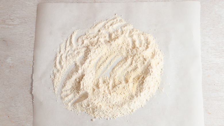 flour on parchment paper