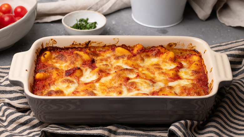 cheesy gnocchi roasted pepper bake