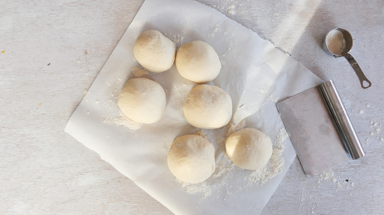 pretzel dough in balls