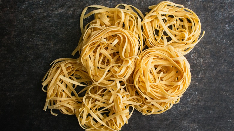 Stacks of pasta nests