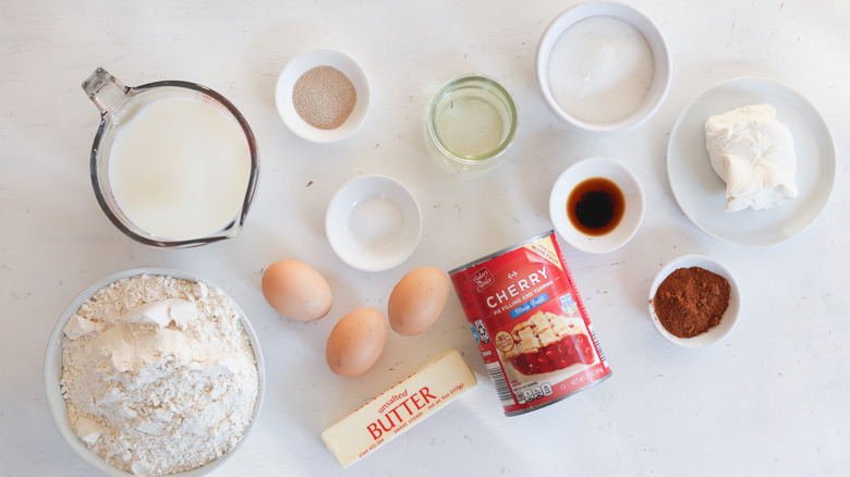 ingredients for kolaches on a tray