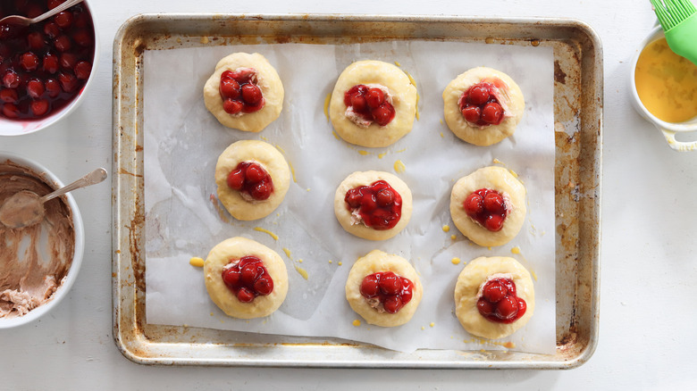 pastries brushed with egg wash