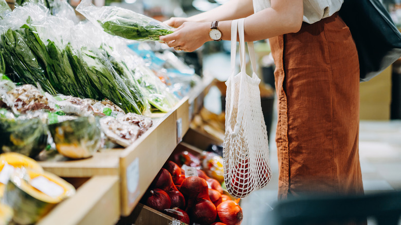 Person shopping for fresh produce