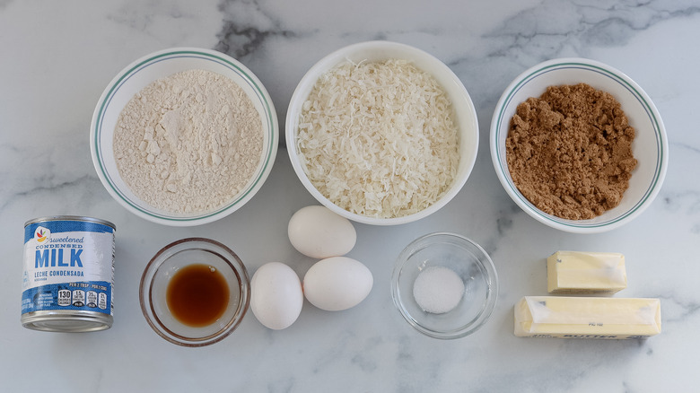 Chewy Sweet Coconut Bar ingredients