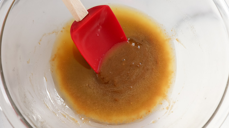 butter and brown sugar mixed in a bowl