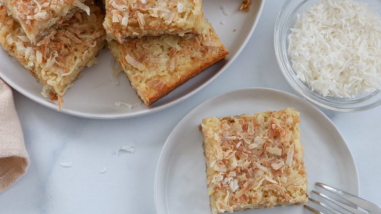coconut bars on a plate