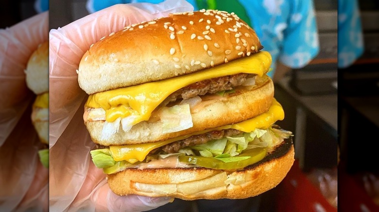 double stacked cheeseburger