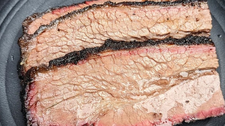 slices of smoked brisket