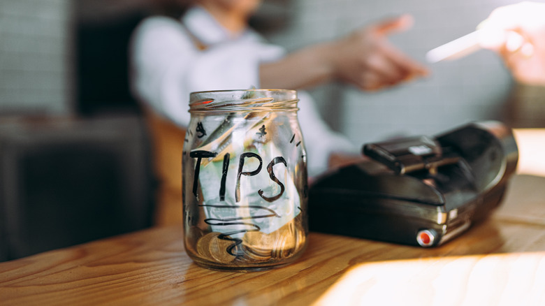 Restaurant tip jar