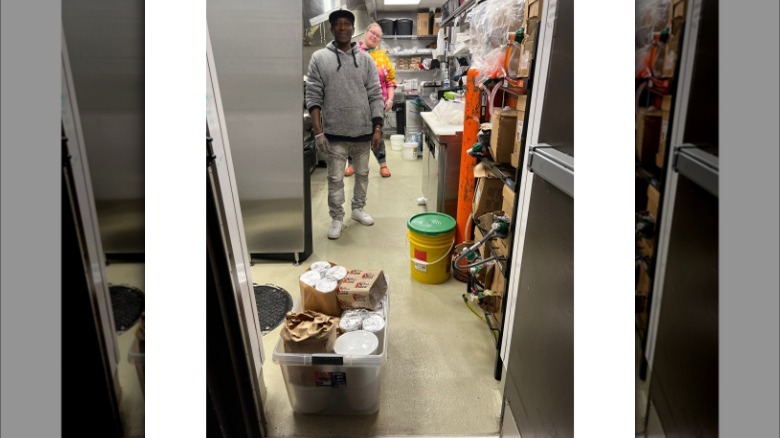 Wieners Circle employee delivers food