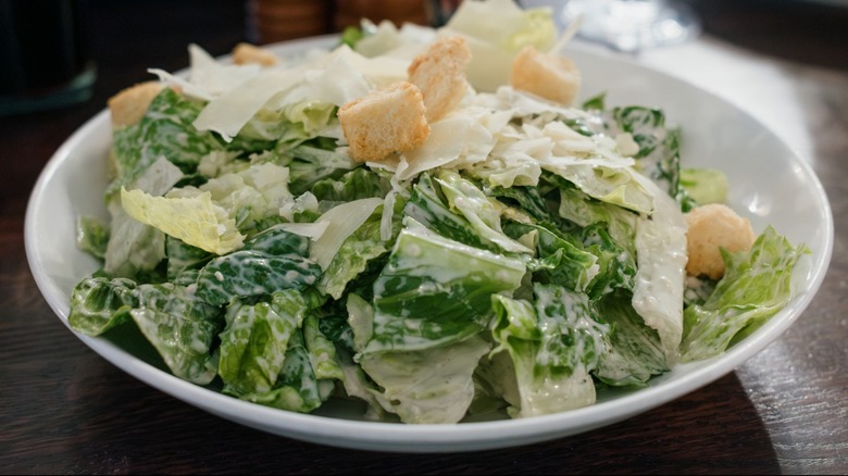 A bowl of Caesar salad