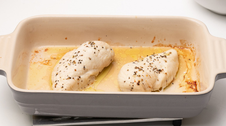 chicken in a baking dish