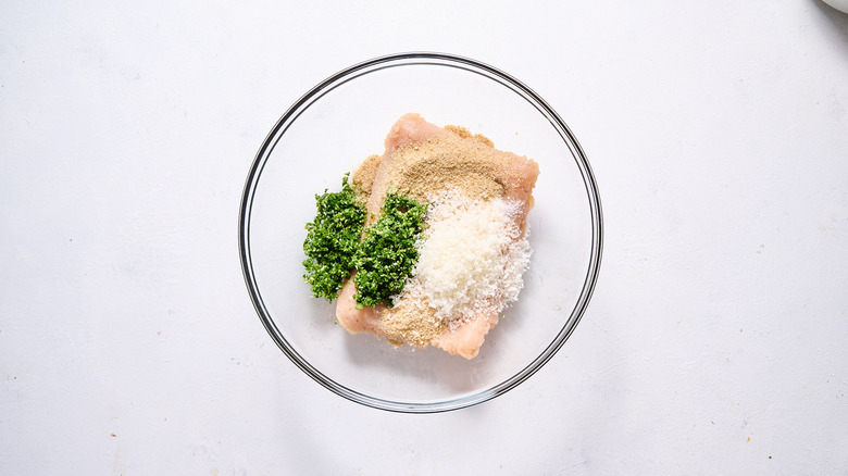 meatball ingredients in bowl