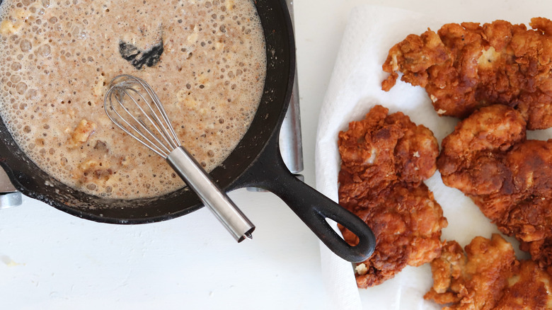 chicken draining on paper towels