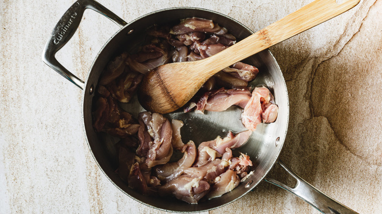 cooking chicken in pan