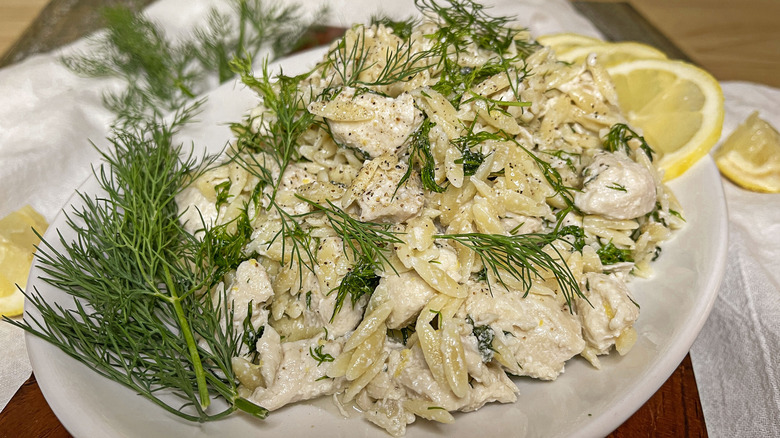 lemon chicken orzo salad