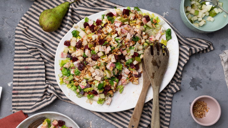 chicken pear walnut chopped salad