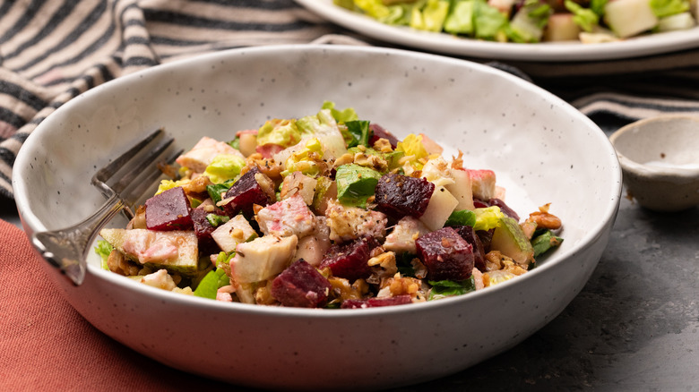 chicken pear walnut chopped salad