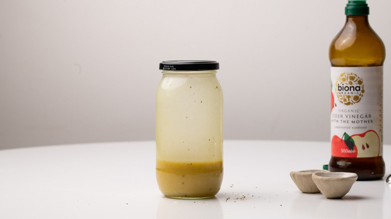 salad dressing in a jar