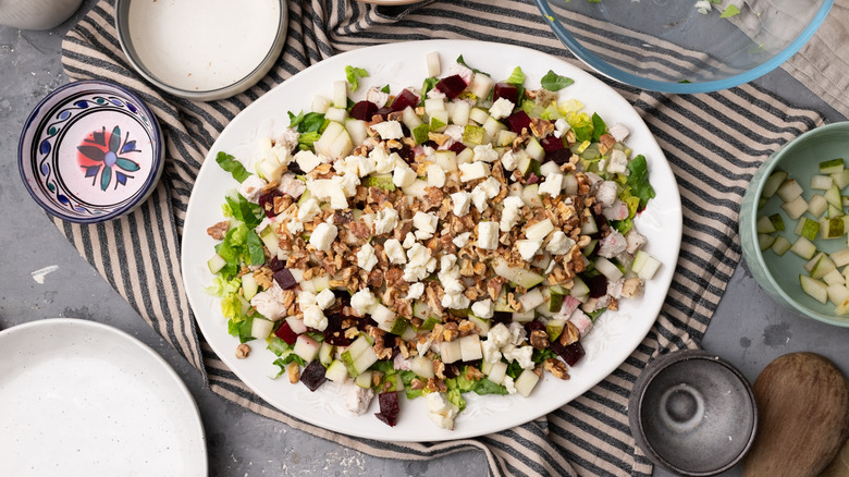 salad ingredients on a platter