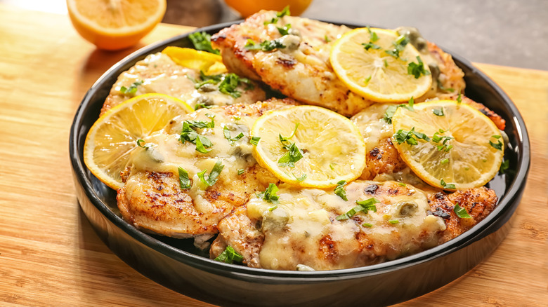 chicken piccata on board