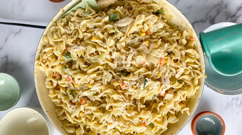 bowl of chicken with noodles