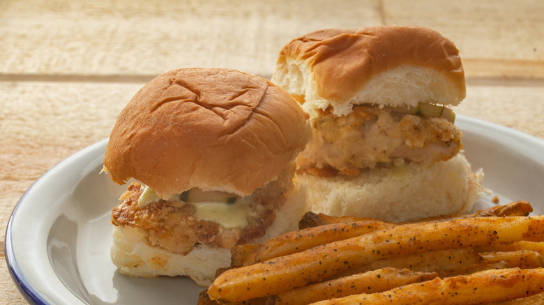 chicken sliders on plate