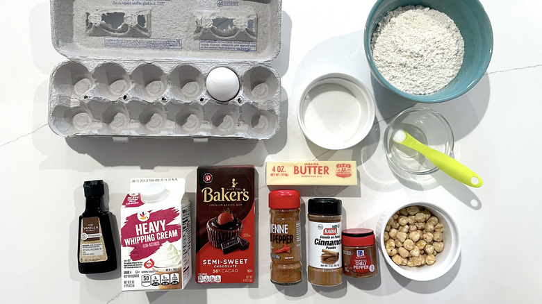 chocolate chile hazelnut thumbprint cookie recipe ingredients