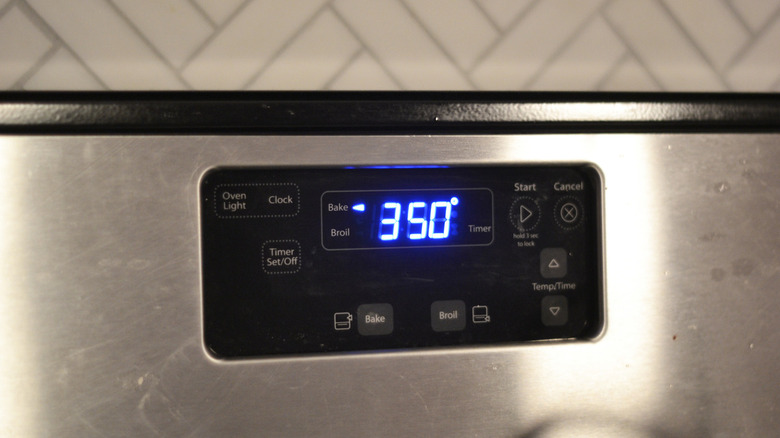 Oven preheating to 350 Fahrenheit