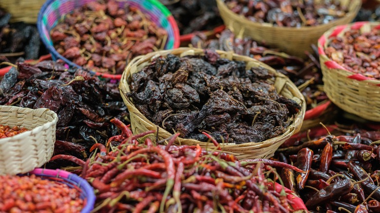 variety of dried chiles