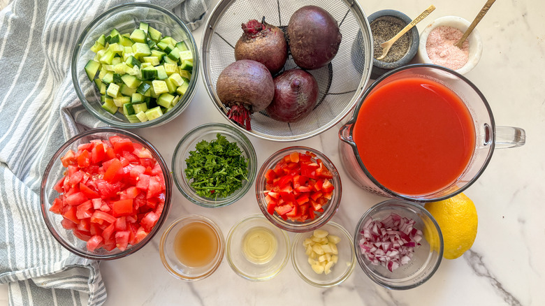 chilled beet and tomato soup ingredients