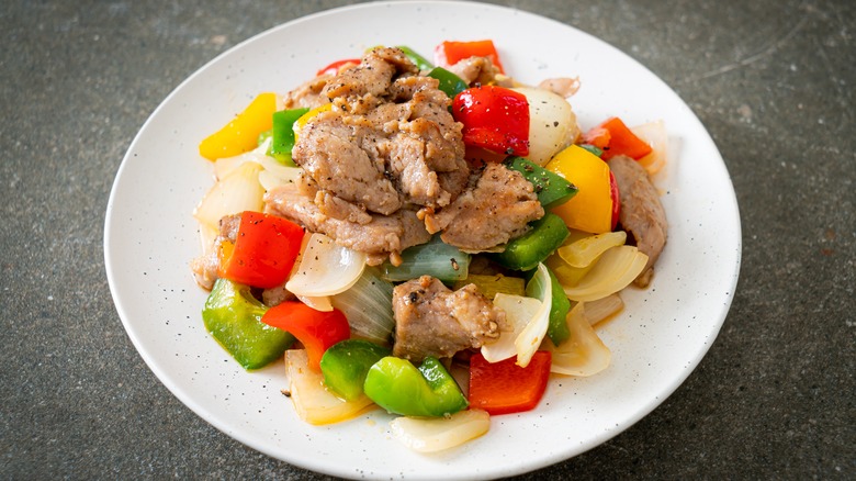 pork and veggies