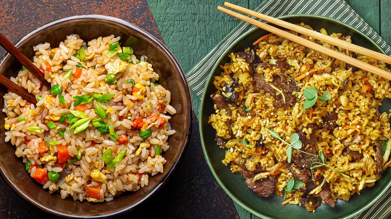 Chinese fried rice and Thai fried rice comparison