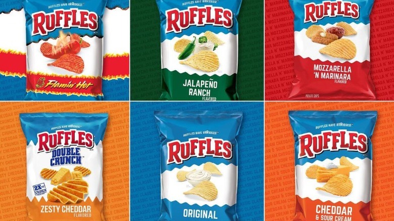 Bags of Ruffles chips