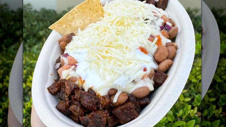 Chipotle brisket in a burrito bowl