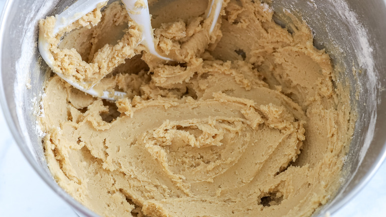 batter in the bowl of a stand mixer