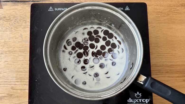 Chocolate glaze before whisking