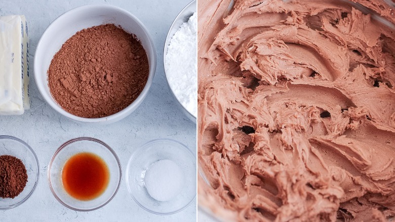 mocha frosting and ingredients