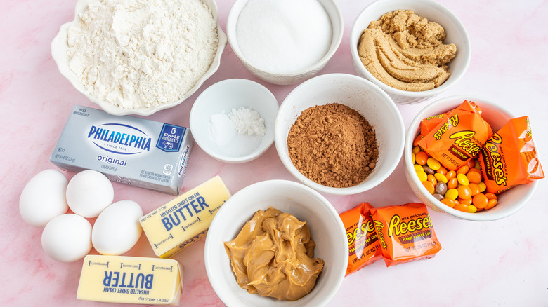 ingredients chocolate pb cheesecake bars