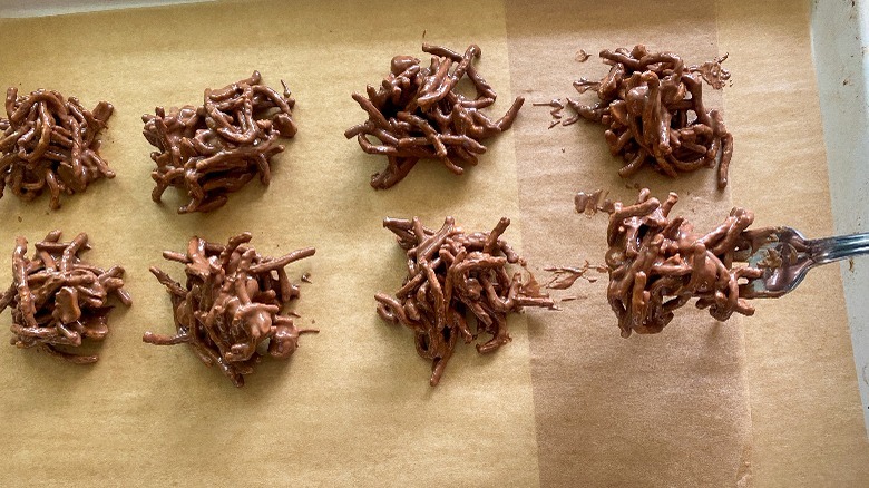 haystacks on parchment paper