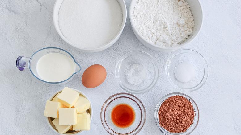 ingredients for chocolate caramel cookies