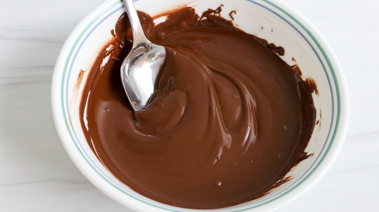 melted chocolate in a bowl