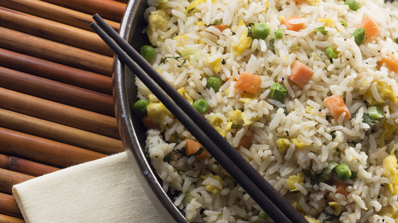 close up of served fried rice