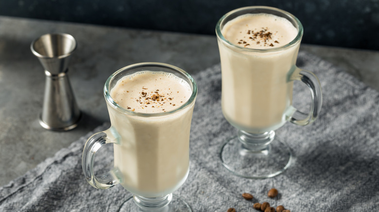 Irish coffee milkshakes in glass