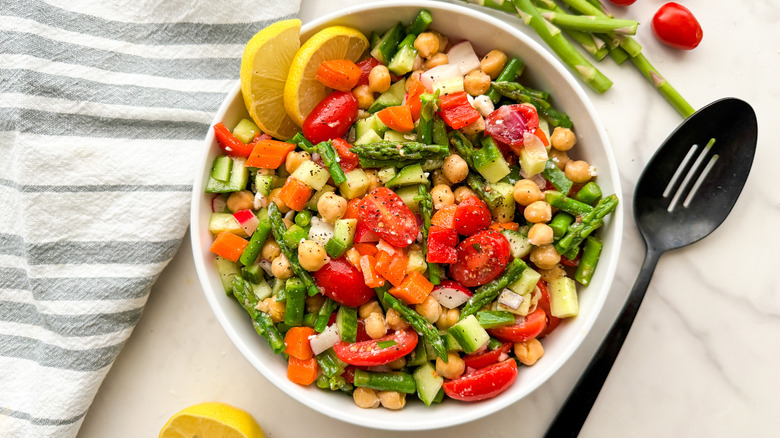 asparagus salad in bowl