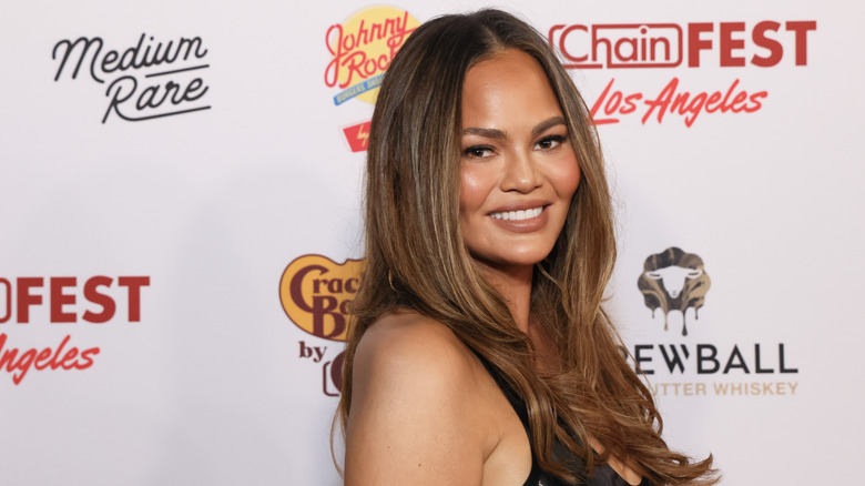 Chrissy Teigen at an LA press event