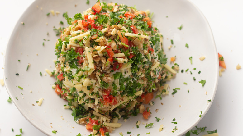 cheese ball on plate 